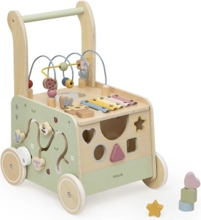 Girello in legno per bambini con attività – giardino