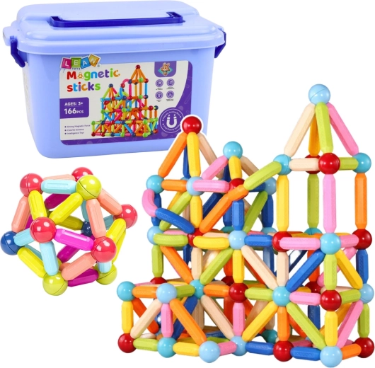 Costruzioni magnetiche 3D in box, 166 pezzi
