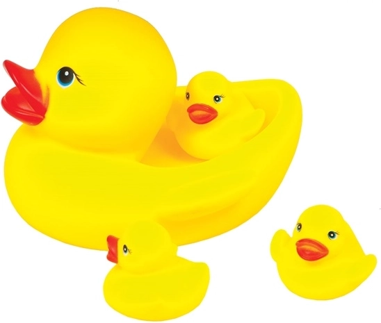 Famiglia di paperelle di gomma da bagno