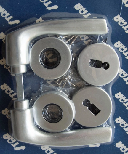 Ferramenta per rosetta della porta MONET, chiave, anodizzato argento