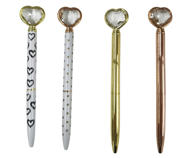Penna in metallo con motivo a cuore 15 cm