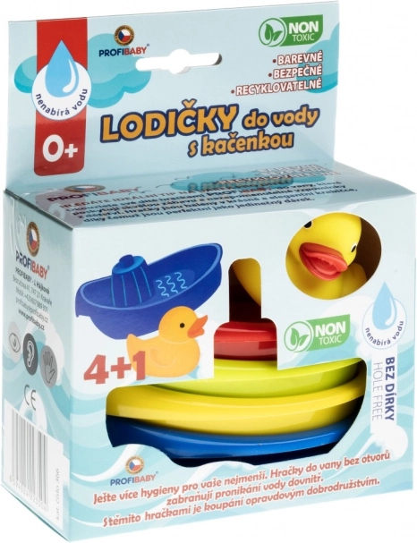 Set di barchette e paperella per il bagno