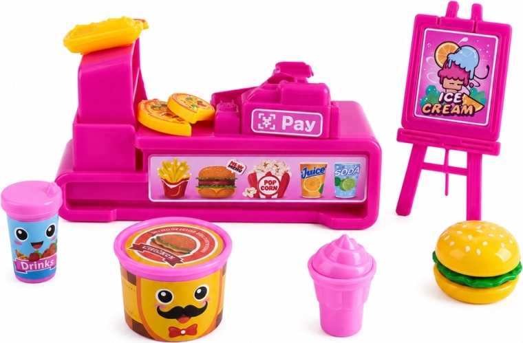 Chiosco fast food realistico con cassa