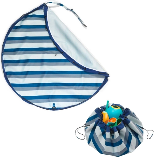 Sacca outdoor per giocattoli e tappetino Play&Go con righe verdi
