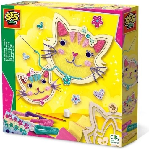 SES Ricamo su tulle gattini – kit creativo
