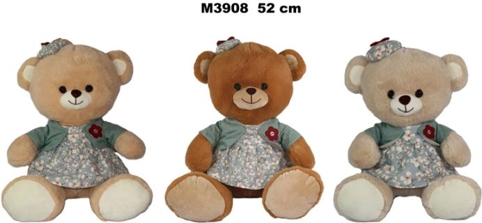 Orsetto di peluche con vestito 52 cm - 1 pezzo
