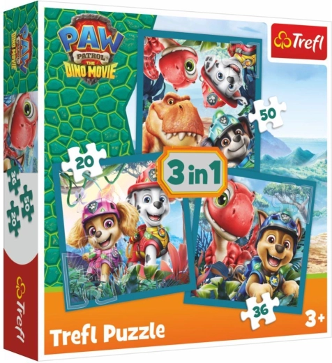 Puzzle 3 in 1 Paw Patrol (Tlapková patrola) Dino Movie Isola dei dinosauri