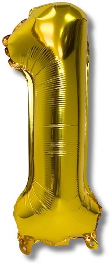 Palloncino in foil numero 1, oro 40 cm