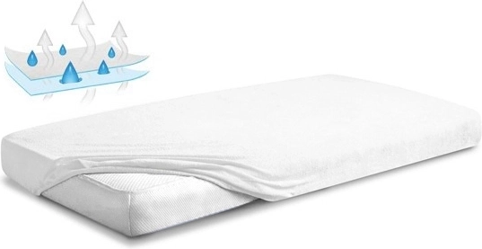 Lenzuolo con angoli in spugna impermeabile Babymatex 60 × 120 cm bianco