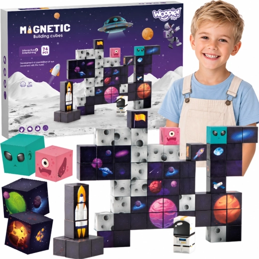 Blocchi da costruzione magnetici spazio WOOPIE (74 pezzi)