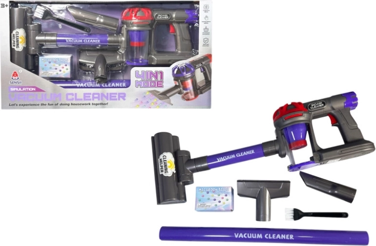 Aspirapolvere verticale per bambini con accessori intercambiabili e funzione di aspirazione