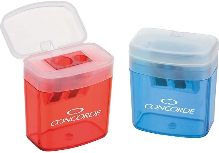 Temperamatite con contenitore CONCORDE Duo, assortimento di colori