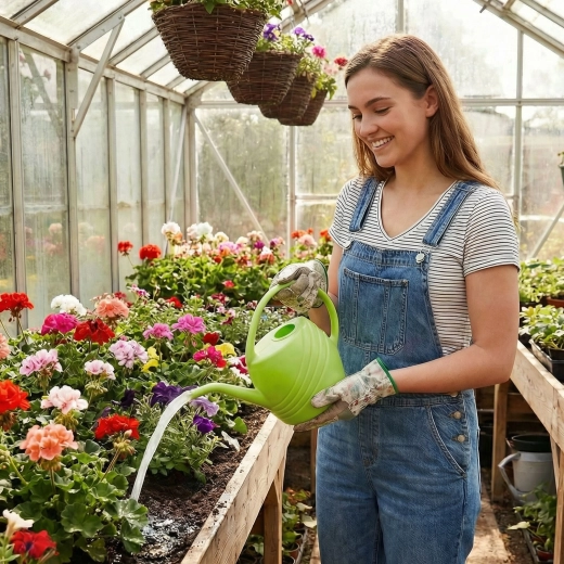 Annaffiatoio in plastica verde da 1,45 l