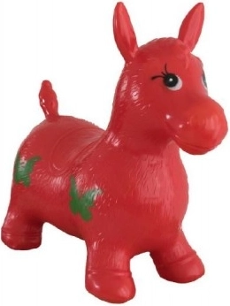 Cavallino saltellante gonfiabile in gomma rosso