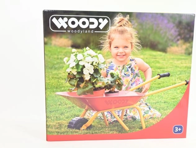 Carriola da giardino in metallo Woody per bambini, rossa, 77 cm