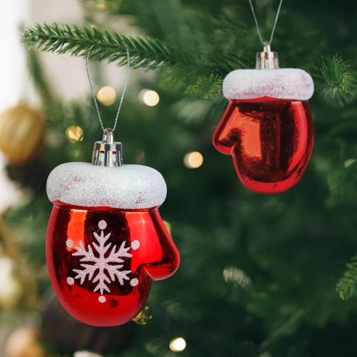 Decorazione natalizia a forma di guanti invernali 7,2 × 5 cm – 2 pezzi
