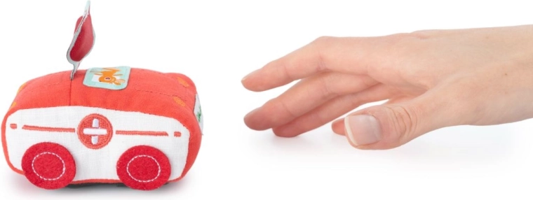Ambulanza di peluche a retrocarica Lilliputiens con la volpe Alice