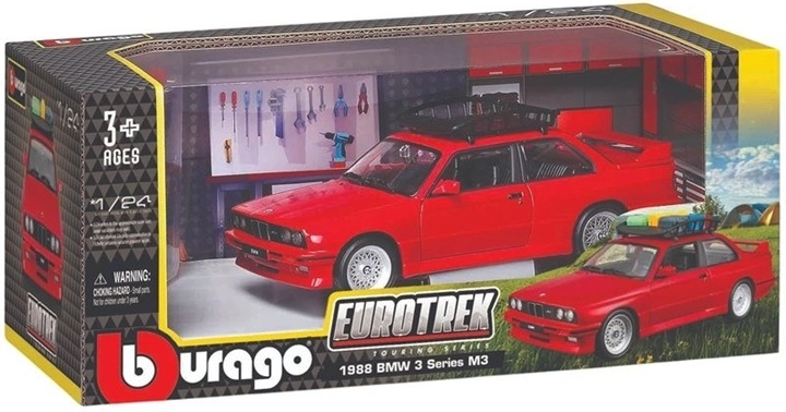 Bburago BMW 3 Series M3 Touring 1988 modello di auto rosso 1:24