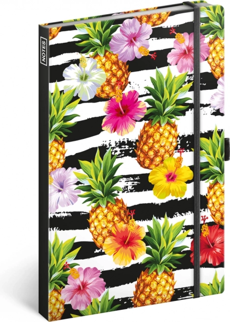 Taccuino a righe A5 con motivo di ananas