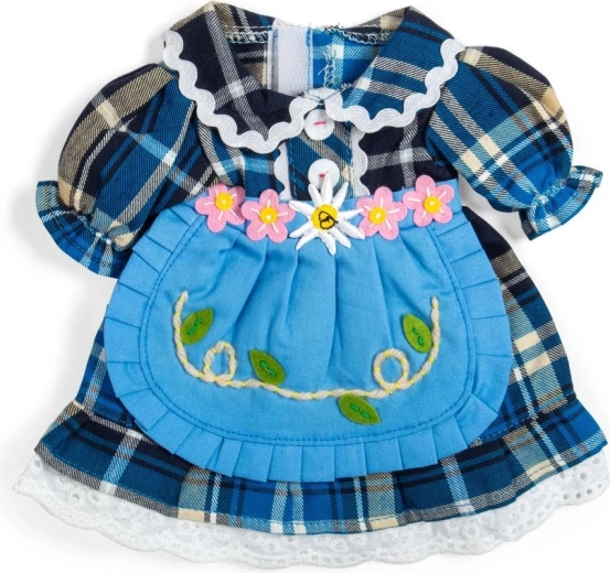 Bigjigs Toys vestito a quadretti blu per bambola 34 cm