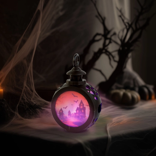 Decorazione LED sospesa di Halloween a forma di castello