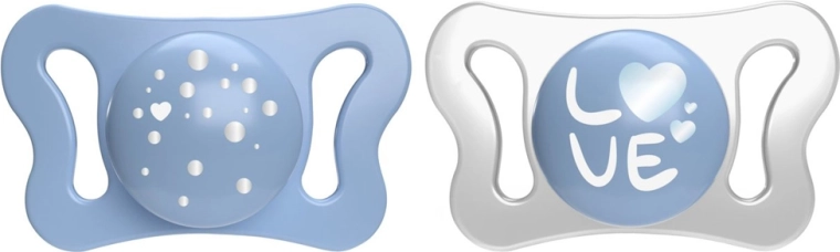 Succhietto in silicone Chicco Physioforma Micro 0–2 mesi per maschietti 2 pz
