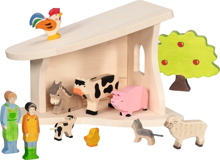 Presepe natalizio – capanna in legno con stella - 1 pezzo