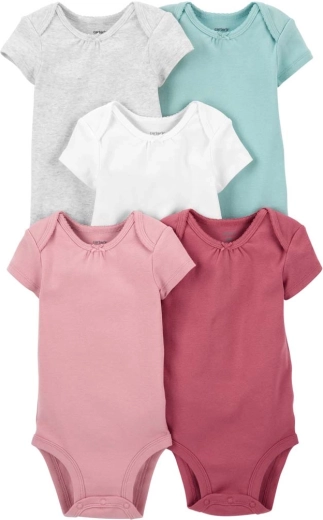 Body in cotone da bambina Carter's a manica corta 5 pz, taglia 56