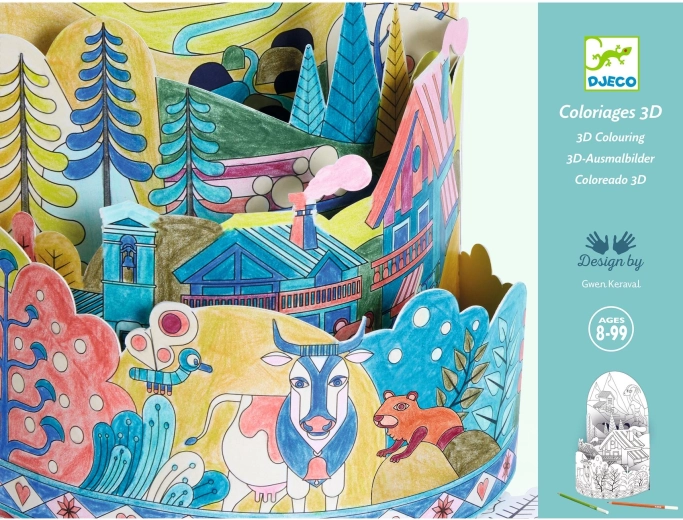 Djeco libro da colorare 3D In cima al mondo