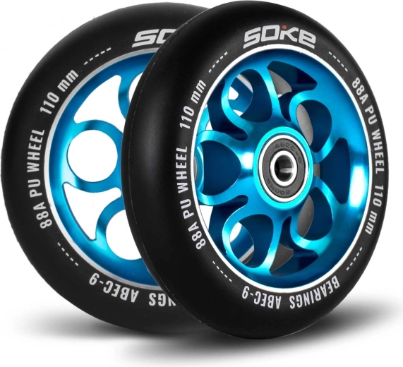 Ruote per monopattino Soke 110 mm blu 2 pz