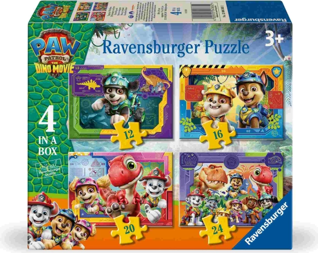 Paw Patrol: Il film dei dinosauri puzzle Ravensburger 4 in 1