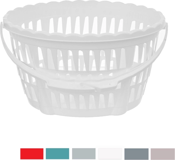 Cestino porta mollette in plastica con manico, 22 × 18 × 13 cm (colori assortiti)