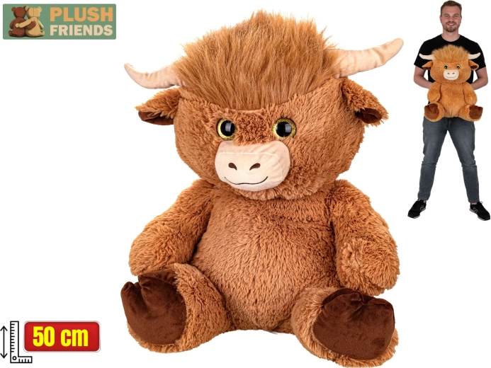 Plush Friends mucca delle Highland scozzese peluche 50 cm seduta
