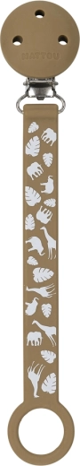 Clip per ciuccio in silicone Nattou con stampa Mocha