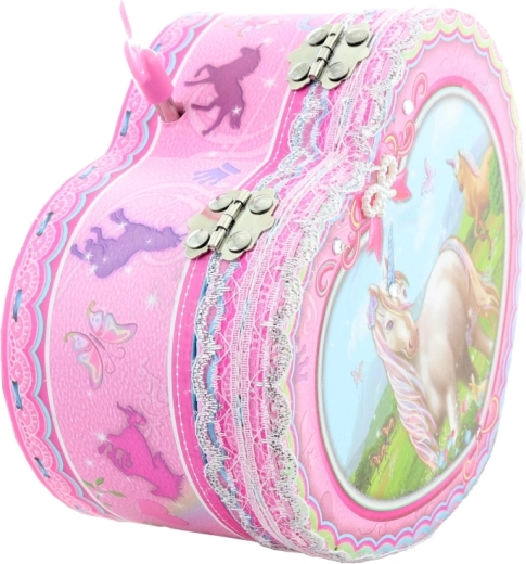 Design romantico a cuore con unicorni