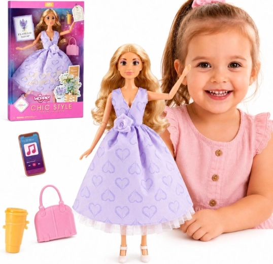 Bambola Woopie Royal Lily con lunghi capelli biondi, alta 30 cm, e accessori