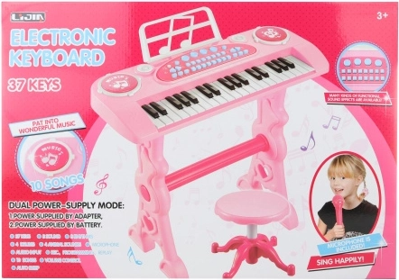 Pianino rosa per bambini con adattatore