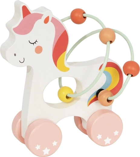 Unicorno su ruote con labirinto di perline