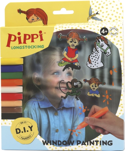 Pippi Calzelunghe set creativo per dipingere e decorare le finestre