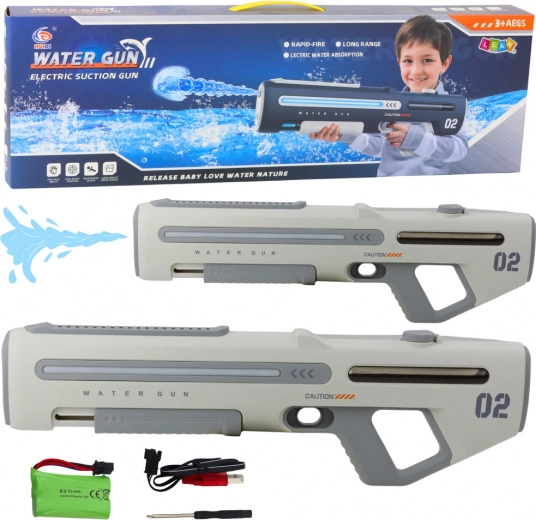 Pistola ad acqua elettrica automatica grigio-bianca 62 cm