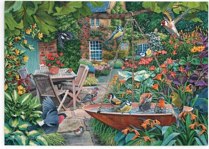 Puzzle House of Puzzles Uccelli all'abbeveratoio, 500 pezzi grandi