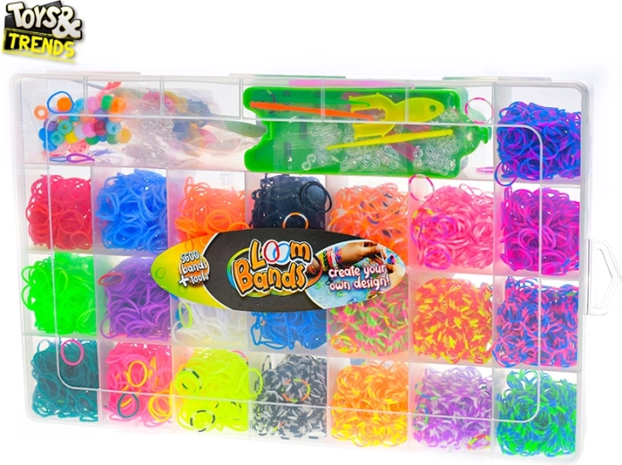 Toys&Trends grande set per intrecciare braccialetti con elastici 5600 pz