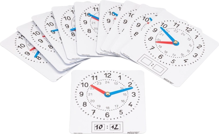 Wissner set di orologi didattici cancellabili (10 pz)