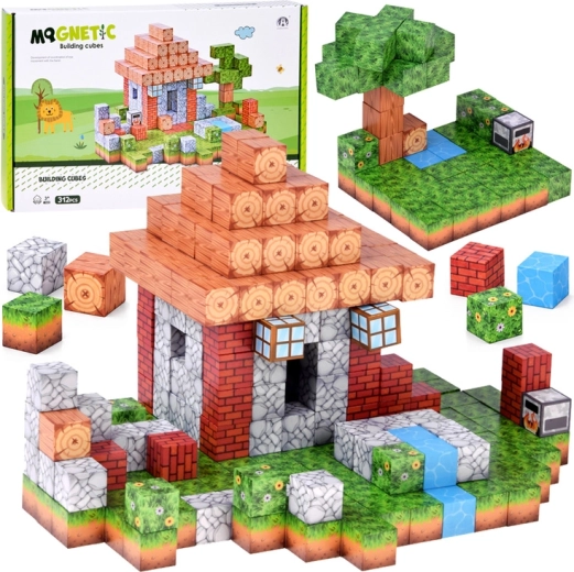 Blocchi da costruzione magnetici casetta – pixel da costruzione 312 pezzi