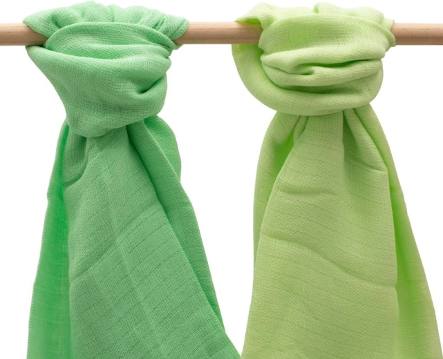 Pannolini in cotone New Baby 70 × 80 cm 2 pz verde chiaro e verde scuro