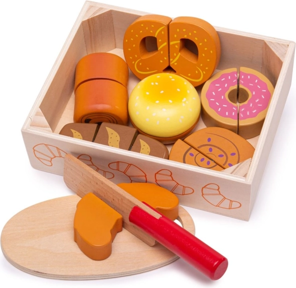 Set per il taglio del pane in legno per bambini