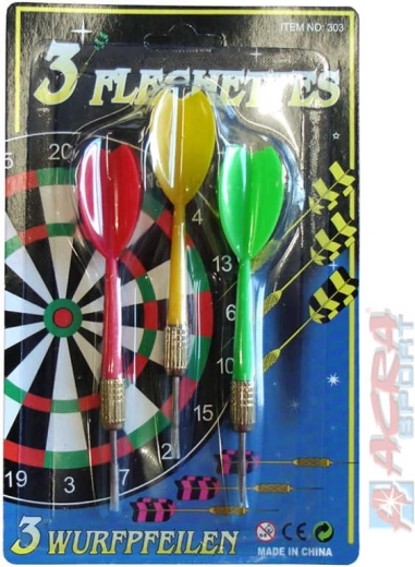 Acra freccette colorate con punta in metallo – set da 3 pz
