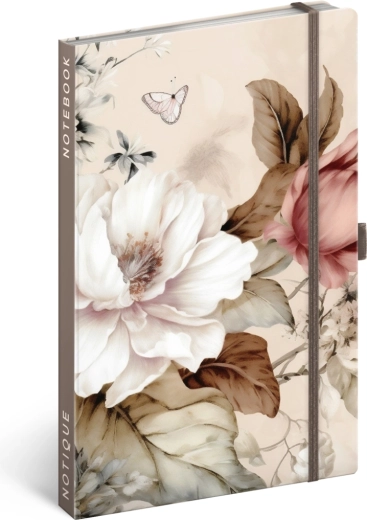 NOTIQUE taccuino Fiori color cipria, puntinato, 13 × 21 cm