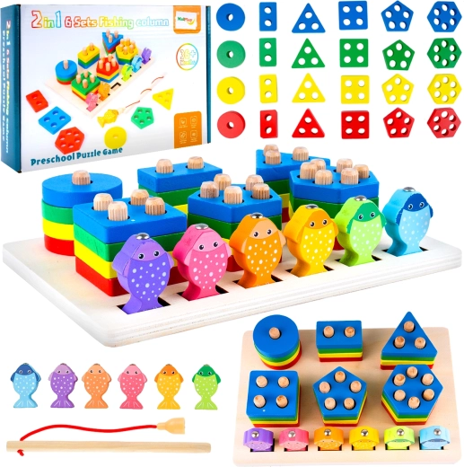 Gioco in legno pesca dei pesciolini – ordinamento delle forme