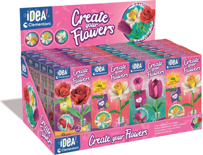 Clementoni mini fabbrica di fiori – set creativo per realizzare fiori di carta